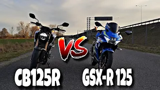 Honda CB125R vs Suzuki GSX-R 125 (DRAG RACE)