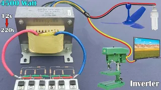 Simple High Power 4500W Inverter // Sine Wave ,6 Mosfet, DC 12v To 220v AC Using IRFZ44