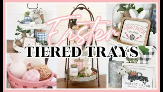 EASTER TIERED TRAY DECORATE WITH ME 2021 | SPRING TIERED TRAY DECOR IDEAS