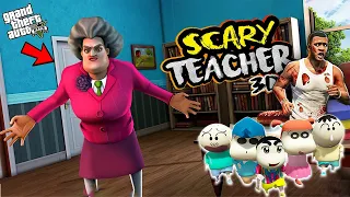 Franklin and Shinchan and his Friends Fight With Scary Teacher 3D For Save Avengers in GTA V !