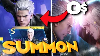 COUNT THUNDER VERGIL GOD TIER F2P SUMMONS!!!!!! (Devil May Cry: Peak of Combat)