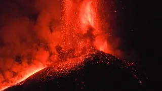 Mount Etna Volcano Eruption Update; 1 Kilometer High Lava Fountains, Pyroclastic Flows