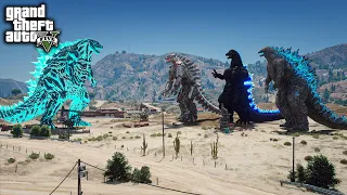 Godzilla Earth vs. Atomic Godzilla, Heisei Godzilla, Mechagodzilla Death Battle ( GTA V Mods )