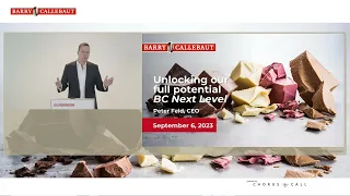 Media & analyst webcast: Barry Callebaut announces strategic investment program BC Next Level