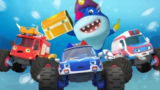 Shark and Monster Truck | Monster Cars | Cartoon for Kids | Kids Song | BabyBus - Cars World