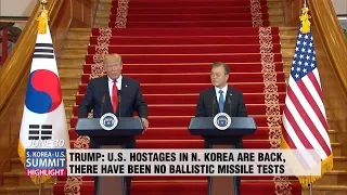 FULL COVERAGE: [S. Korea-U.S Summit Highlight] Moon, Trump arrive together for press conference