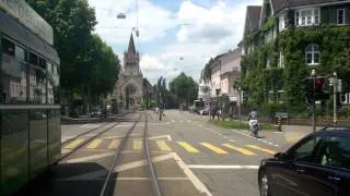 Drämmli Basel Tram drivers view 1 time lapse tour バーゼルのトラム (前面展望)