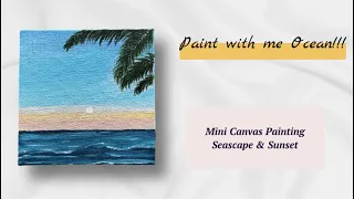 How to paint Oceanscape / Easy Acrylic painting for beginners /Step by Step tutorial/ Easy Sunset