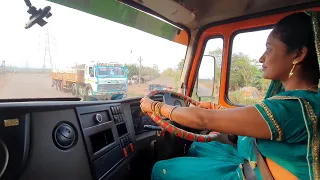 This housewife woman's loaded Troller driving like a professional driver