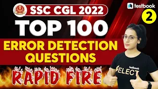 SSC CGL English Classes 2022 | Top 100 Error Detection In English For SSC CGL | Part 2 | Ananya Mam