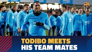 Todibo's first training session with FC Barcelona