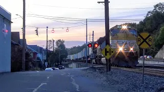 NS 1800 leads Very Fast Intermodal (almost blows over my camcorder!) thru Haysville, PA - 9/25/2019