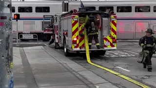 Raw Video: Fiery Amtrak Crash - Train Hits Vehicle On Tracks In Oakland