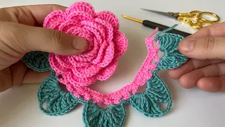 Woww !!!! VERY SWEET 🌹 Easy Crochet Rose Flower Pattern For Beginners 🌺 CROCHET ROSE fabrication