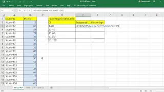 EXCEL: STATISTICS- How to do Percentage Distribution for a List of Data in excel