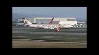 ETHIDAD CARGO BOEING 747 8 LANDING AT LOS ANGELES AIRPORT FS2004 HD