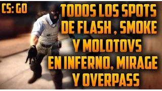 Todos Los Flash, Molotovs Y Smoke De Inferno - Mirage - Overpass! - CS GO