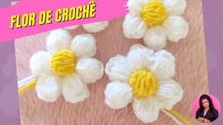 Passo a Passo Flor de Crochê para Aplique - Margarida de Crochê