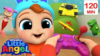 Exploring Fun Toys! | Little Angel | Nursery Rhymes for Kids | Moonbug Kids Express Yourself!
