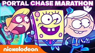 Portal Chase MARATHON (Season 1) | ft. SpongeBob, TMNT & Loud House! | Nickelodeon Cartoon Universe