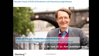 Online-Vortragsreihe: "Pandemie und Psyche" mit Prof. Dr. Karl Lauterbach