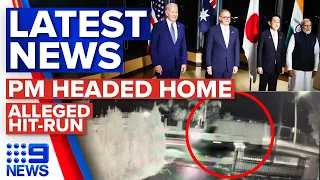 PM heading home after G7, Search for alleged hit-run driver | 9 News Australia