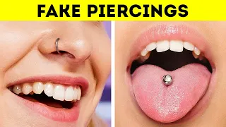 EFFECTIVE BEAUTY HACKS || FAKE PIERCINGS & TATTOOS