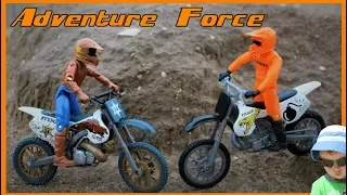 Pretend Play & Unboxing Adventure Force Dirt Bikes Kids Videos Outdoor Imagination Motocross Toys