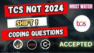 26th April Shift 1- Coding Questions & Solutions | TCS NQT 2024 | #python #cpp #java