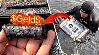 MONEY found in LOCKED SAFE!!! - Valuable Finds Treasure Hunting Underwater (Scuba Diving)