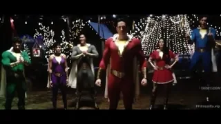 Shazam shares his power to his brothers and sisters.