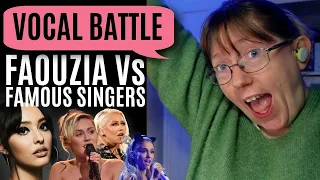 Vocal Coach Reacts to Faouzia Vs Famous Singers VOCAL BATTLE