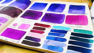 Swatching purple watercolours & mixes you didn’t think of!