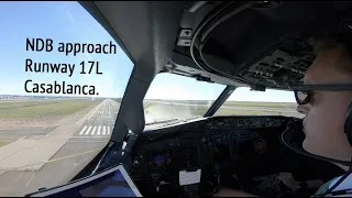 NDB approach and landing runway 17L Casablanca airport (CMN GMMN)