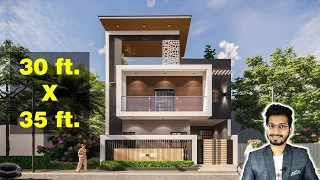 30X35 Feet House Design 3D | 115 Gaj | 1050 sqft | 30*35 house design | 9X10.5 Meter  || DV Studio