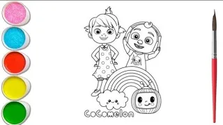 Draw Cocomelon Cartoon Coloring For Kids & Toddlers I Kids Colour & World 💕🦄 #drawing#colors#kids