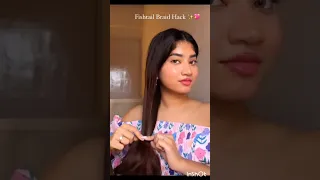 Fishtail Braid Hack 💖✨😍#hairstyle #hack #shortfeed #shorts#viral #subscribe