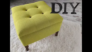 How to Make a Tufted Ottoman DIY Footstool