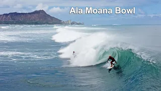 SURFING at the Ala Moana Bowl | Drone View Hawaii 2022