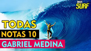 TODAS AS NOTAS 10 DE GABRIEL MEDINA | ALL 10 POINT-RIDES OF GABRIEL MEDINA [ATUALIZADO]