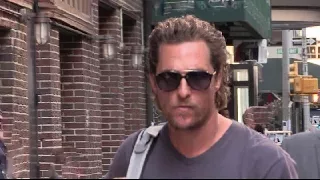 Matthew McConaughey Arriving at Colbert Show