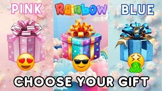 Choose your gift 🎁💝🤮|| 3 gift box challenge| Pink, Rainbow & Blue || 2 good & 1 bad