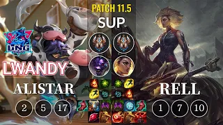 LNG lwandy Alistar vs Rell Sup - KR Patch 11.5