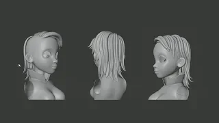 Character Creation Timelapse 07 - Hair in Blender 2.8