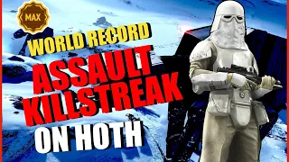 Star Wars Battlefront 2 MAX level Assault Class World Record 30 Killstreak Galactic Assault (Hoth)