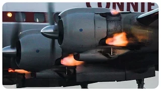 [120FPS] 'Connie' Super Constellation Engine FLAMES at Avalon Airshow 2017