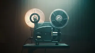 vintage movie projector playing a film   Stock Video Footage