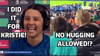 SAM KERR SHOUTS OUT KRISTIE LIVE ON TELEVISION!! BUT NO HUGGING? FA CUP FINAL FUN LETS CHAT!