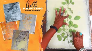 Gelli Printing with Foliage - Using Plants in "the negative print" on the Gel Plate