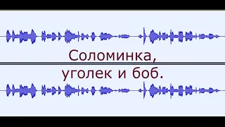 Соломинка, уголек и боб